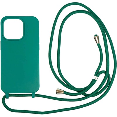 Mobile Origin Силиконов (TPU) калъф с връзка за носене за iPhone 14 Pro - Mobile Origin Lanyard Silicone Case (тъмнозелен) (LYC-S-GRN-14PRO)