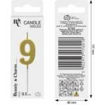 GoDan Piker lid B&C number 9 metallic gold 9.5x2.3 cm BH-SPZ9