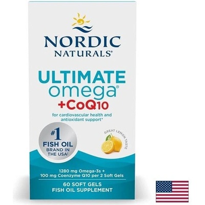 Nordic Naturals Ultimate Omega + CoQ10 ултимат омега-3 + коензим Q10 50 mg, 60 софтгел капсули, Nordic Naturals (01890 NN)