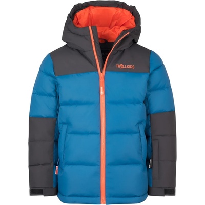 TROLLKIDS Детско зимно яке Trollkids Kid's Narvik Jacket Pro Winter jacket - Nordic Blue / Black / Flame Orange - размер 92 (EU) (703-4669-0511)