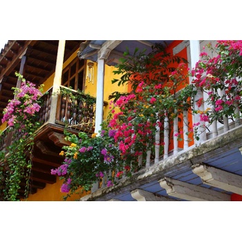 DIMEX ART s. r. o Флизелинов фототапет балкон с цветя 375 x 250 см