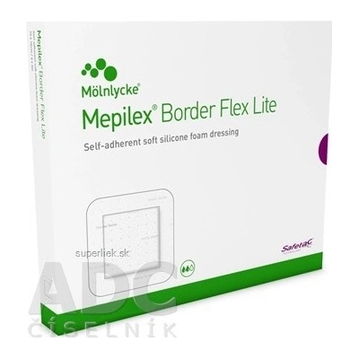 Mepilex Border Flex Lite 7,5 x 7,5 cm samolepivé krytie na rany, silikónové 1x5 ks