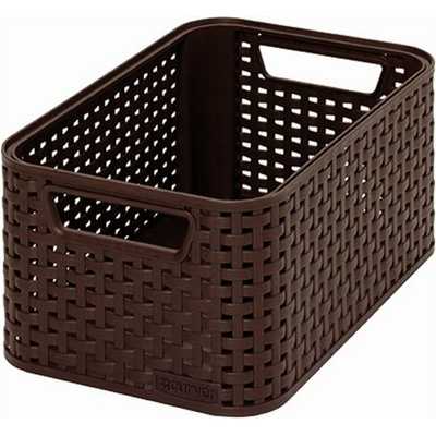 CURVER Odkladací box, s efektom rattanu, 7 l, tmavohnedá Style S