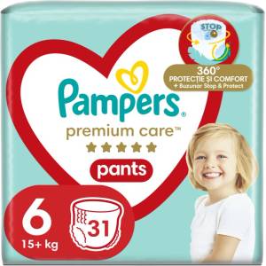 Pampers Premium Care Pants Size 6 еднократни пелени гащички 13 - 19 kg 31 бр