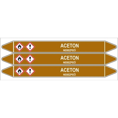 Značení potrubí, aceton,3 ks, 355 × 37 mm PZ 007815