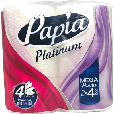 PAPIA домакинска хартия, Platinum, Mega, 2 броя х 260гр