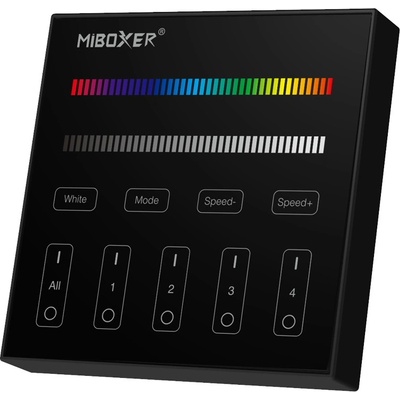 LED Solution Mi-Light RF Nástěnný dálkový ovladač pro RGB+RGBW LED pásky, 4-kanálový Barva: Černá B3-B