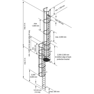 KRAUSE Многосекционна алуминиева фиксирана стълба с обръщане Krause, 11, 76 м (10838575) (10838575)