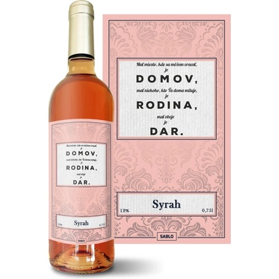 Sablio Domov 5 Syrah ružové suché víno 12 % 0,75 l (čistá fľaša)