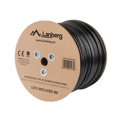 Lanberg LCF-5-30CU-0305-BK patch, Gel. FTP Cat. 5E venkovní, 305m