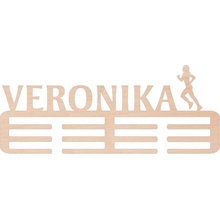 ČistéDrevo Drevený vešiak na medaily beh Žena