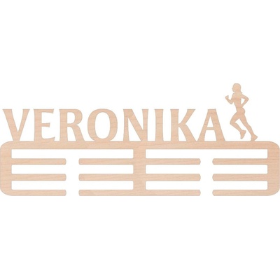 ČistéDrevo Drevený vešiak na medaily beh Žena