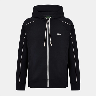 HUGO BOSS Суичър Boss Men's Saggy Green Full Zip Cotton Zip Hoodie - Black