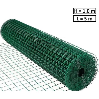 NIKA Електрозаварена мрежа HOBBY FENCE с PVC покритие, 19 x 19 мм, ø 0.9 мм, зелен цвят (RO 82014)