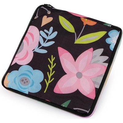 Skládací nákupní taška se zipem pevná 38x44 cm, 76 modrá temná – Zboží Dáma