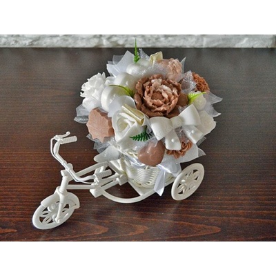 Mydlová Kytica bicykel - hnedo- biela