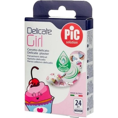 Pic Solution Антибактериални самозалепващи се пластири, , PIC Solution Delicate Plaster Girl Medium 24pcs