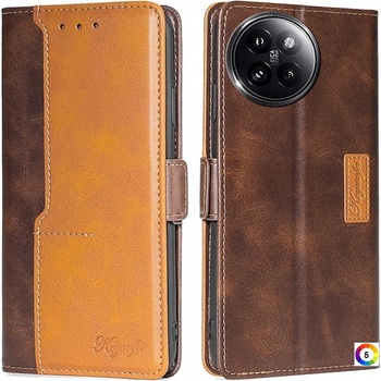 Xiaomi Civi 4 Pro 5G / 14 Civi 5G Dual Color Splicing Кожен Калъф и Протектор