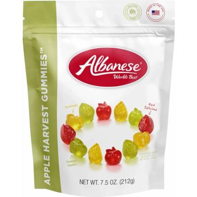 Albanese Apple Harvest želé bonbóny s příchutí variace amerických jablek 212 g