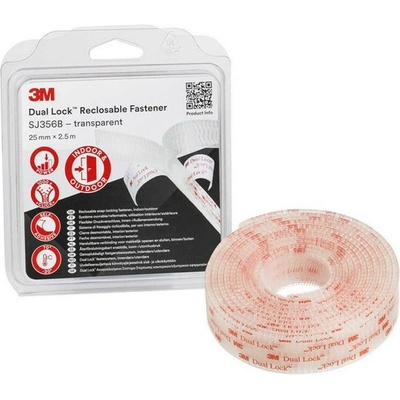 3M rozoberateľný spojovací systém Dual Lock SJ3560, transparentný, 25 mm x 45,7 m