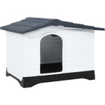 vidaXL Кучешка къщичка, сива, 90, 5x68x66 см, полипропилен (152230)