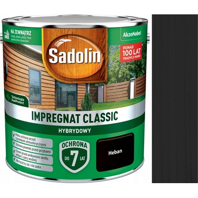 Impregnát na dřevo Sadolin Classic hybridní Eben 2,5L