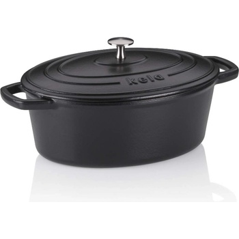 Kela 29 х 23 см черна чугунена овална тенджера с капак KELA от серия Calido