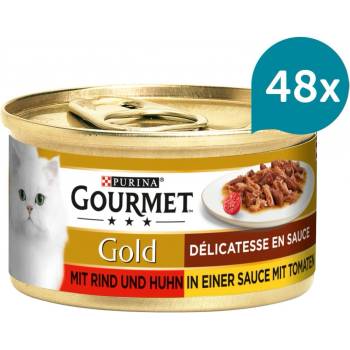Gourmet Gold Délicatesse en Sauce hovězí a kuřecí 48 x 85 g