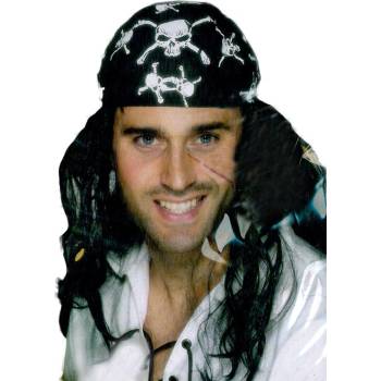 černý šátek s lebkami pro piráta
