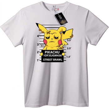 NOONEBRAND Тениска Pikachu улична битка - XS, White