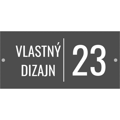 Solárne domové číslo Vlastný Dizajn – obdĺžnikový, na šírku Farba a štýl: Biela tabuľa