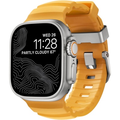 Nomad Силиконова каишка за Apple Watch 42мм, 44мм, 45мм, 46мм, Ultra, Ultra 2, Ultra 3 49мм - Nomad Rocky Point Strap (жълт) (NM013602858)