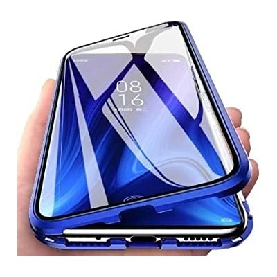 Púzdro Beweare Magnetické obojstranné s tvrdeném sklom na Samsung Galaxy A52 / A52 5G / A52s 5G - modré