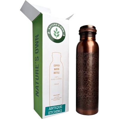 Měděná láhev na vodu vzor Starožitné gravírování, 950 ml, Nature's Own