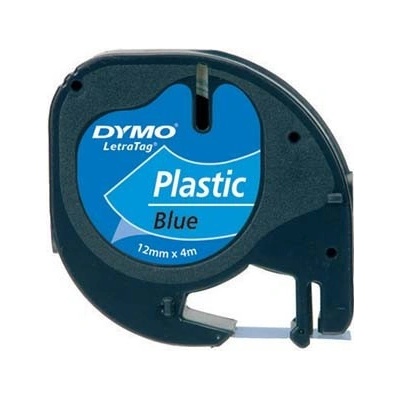 Dymo LetraTag 59426, S0721600, 12mm x 4m, čierna tlač/modrý podklad, originálna páska