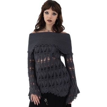 KILLSTAR дамски пуловер KILLSTAR - Shadow Wine - сив - KSRA011288