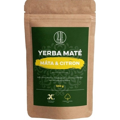 BrainMax Pure Organic Yerba Maté Máta & Citrón 500 g