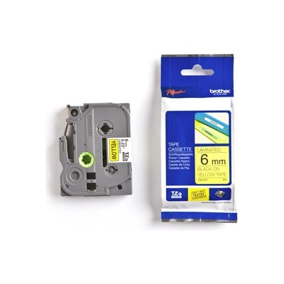 páska BROTHER TZFX611 čierne písmo, žltá páska FLEXIBLE ID Tape (6mm) (TZEFX611)