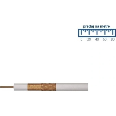 Emos koaxiálny kábel 1mm vodič meď +1x 40% opletenie, biely