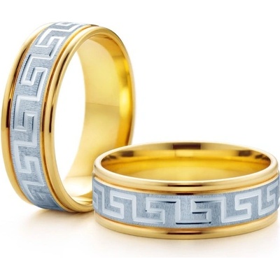 Savicki Snubní prsteny dvoubarevné zlato ploché SAVOBR201