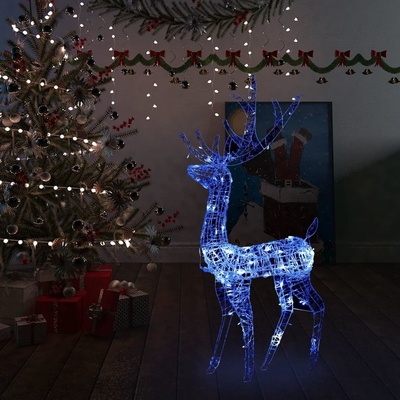 Shumee Vianočná dekorácia akrylový sob 140 LED 120 cm teplá biela