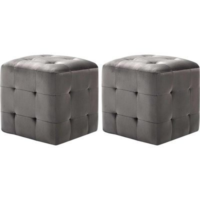 zahrada-XL Taburety 2 ks šedé 30 x 30 x 30 cm sametová látka