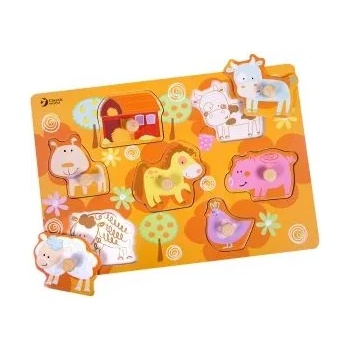 Image 1 of Classic World - Дървен пъзел с дръжки - Фермата (CW3615)