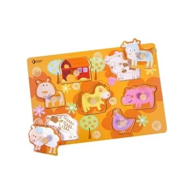 Classic World - Дървен пъзел с дръжки - Фермата (CW3615)