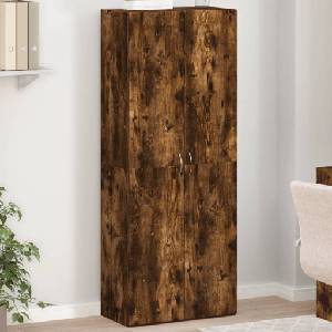 vidaXL Шкаф за документи, опушен дъб, 60x32x153 см, инженерно дърво (3276648)