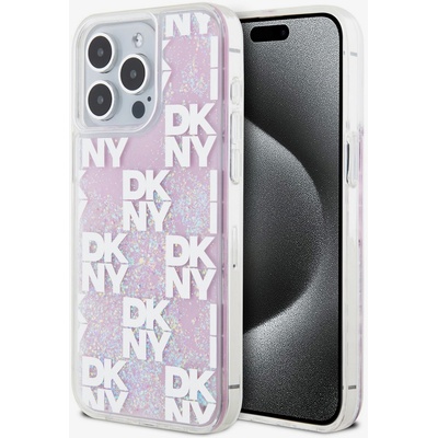 DKNY Заден капак с карирана шарка с течен блясък за iPhone 15 Pro Max Pink DKNY DKNY | Rozov | ЖЕНИ | UNI