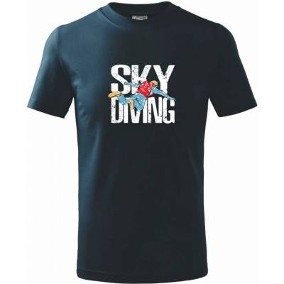 Skydiving nápis tričko detské tmavomodrá