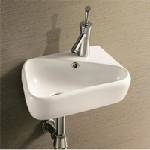 Inter Ceramic Мивка за баня ICC 871, Inter Ceramic, монтаж върху плот, с отвор за смесител, порцелан, бял, 45x28x15см (871)