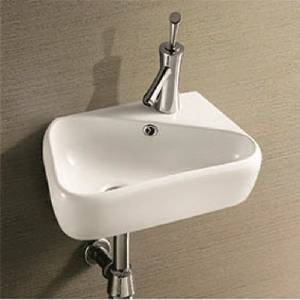Inter Ceramic Мивка за баня ICC 871, Inter Ceramic, монтаж върху плот, с отвор за смесител, порцелан, бял, 45x28x15см (871)