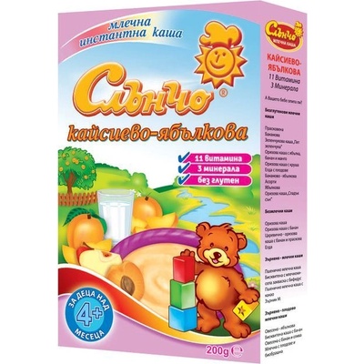 Слънчо млечна каша кайсиево - ябълкова - 200 г